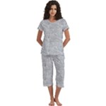 Light Grey Snake Short Sleeve 3/4 Length Pants Lounge Set