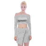 Light Grey Snake Off Shoulder Top with Mini Skirt Set