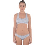 Light Grey Snake Cross Back Hipster Bikini Set