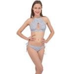 Light Grey Snake Cross Front Halter Bikini Set