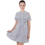 Light Grey Snake Short Sleeve Shoulder Cut Out Dress 