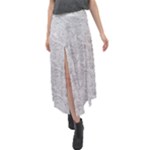 Light Grey Snake Velour Split Maxi Skirt