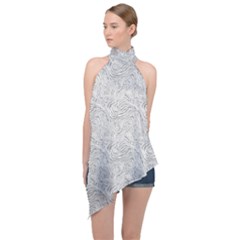 Halter Asymmetric Satin Top 