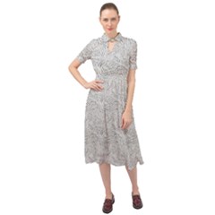 Keyhole Neckline Chiffon Dress 