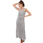 Light Grey Snake V-Neck Chiffon Maxi Dress