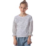 Light Grey Snake Kids  Cuff Sleeve Top