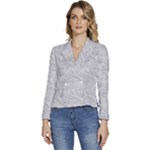 Light Grey Snake Women s Long Sleeve Revers Collar Cropped Jacket