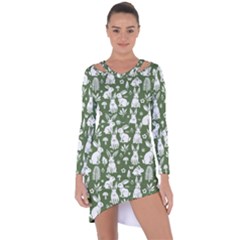 Asymmetric Cut-Out Shift Dress 