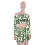 Easter bunny pattern Off Shoulder Top with Mini Skirt Set