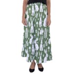 Easter bunny pattern Flared Maxi Skirt