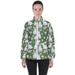 Easter bunny pattern Women s High Neck Windbreaker