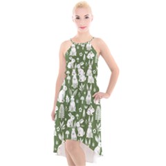 High-Low Halter Chiffon Dress  