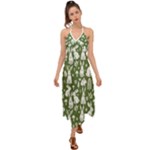 Easter bunny pattern Halter Tie Back Dress 