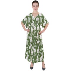 V-Neck Boho Style Maxi Dress 