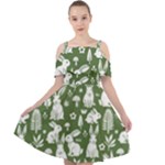 Easter bunny pattern Cut Out Shoulders Dress