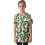 Easter bunny pattern Fold Over Open Sleeve Top