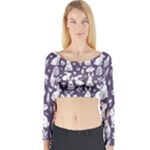 Easter bunny pattern Long Sleeve Crop Top