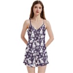 Easter bunny pattern V-Neck Satin Loungewear Set
