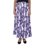 Easter bunny pattern Flared Maxi Skirt