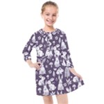 Easter bunny pattern Kids  Quarter Sleeve Shirt Dress