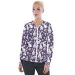 Easter bunny pattern Velvet Zip Up Jacket