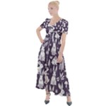 Easter bunny pattern Button Up Short Sleeve Maxi Dress