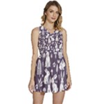 Easter bunny pattern Sleeveless High Waist Mini Dress