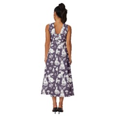 Sleeveless Cross Front Cocktail Midi Chiffon Dress 