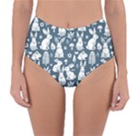 Easter bunny pattern Reversible High-Waist Bikini Bottoms