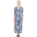 Easter bunny pattern Quarter Sleeve Wrap Maxi Dress
