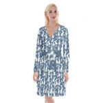 Easter bunny pattern Long Sleeve Velvet Front Wrap Dress