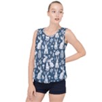 Easter bunny pattern Bubble Hem Chiffon Tank Top