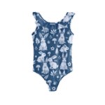 Easter bunny pattern Kids  Frill Swimsuit