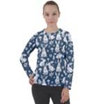 Easter bunny pattern Women s Long Sleeve Raglan T-Shirt