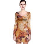 Burnt paper texture print design Long Sleeve Velvet Bodycon Dress