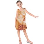 Burnt paper texture print design Kids  Sleeveless Dress