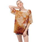Burnt paper texture print design Oversized Chiffon Top