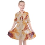 Burnt paper texture print design Kids  All Frills Chiffon Dress