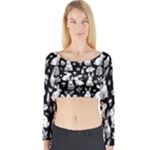 Easter bunny pattern Long Sleeve Crop Top