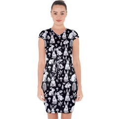 Capsleeve Drawstring Dress  