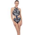 Easter bunny pattern Halter Side Cut Swimsuit