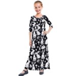 Easter bunny pattern Kids  Quarter Sleeve Maxi Dress