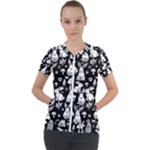 Easter bunny pattern Short Sleeve Zip Up Jacket