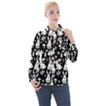 Easter bunny pattern Women s Long Sleeve Pocket Shirt
