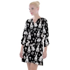 Open Neck Shift Dress 