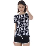 Easter bunny pattern Short Sleeve Open Back T-Shirt