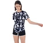Easter bunny pattern Asymmetrical Short Sleeve Sports T-Shirt
