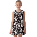 Easter bunny pattern Kids  Pilgrim Collar Ruffle Hem Dress