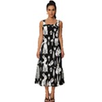 Easter bunny pattern Square Neckline Tiered Midi Dress