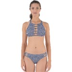 Blue Black Snake Pattern Perfectly Cut Out Bikini Set